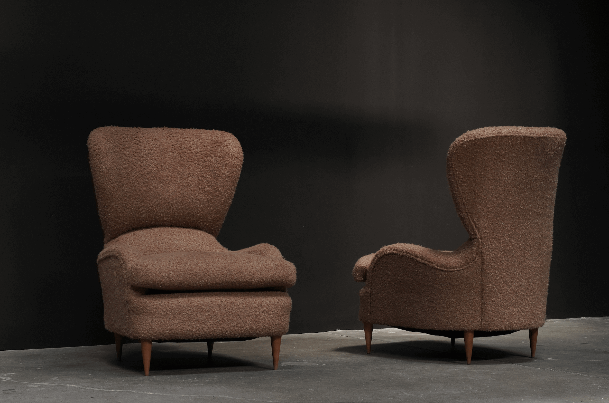 High Back Lounge Chair in Boucle