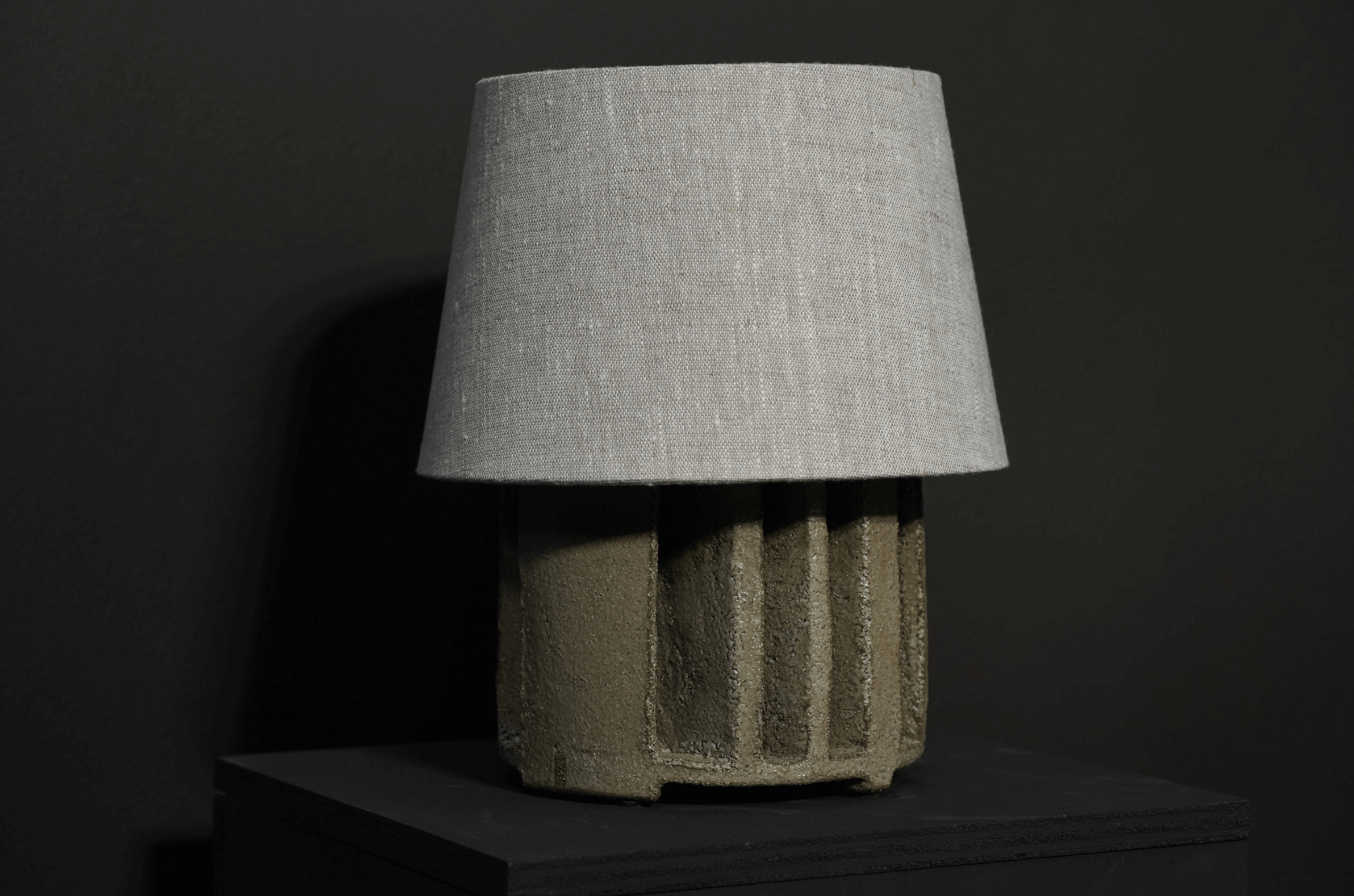 Small Sculptural "I" Lamp, Lichen