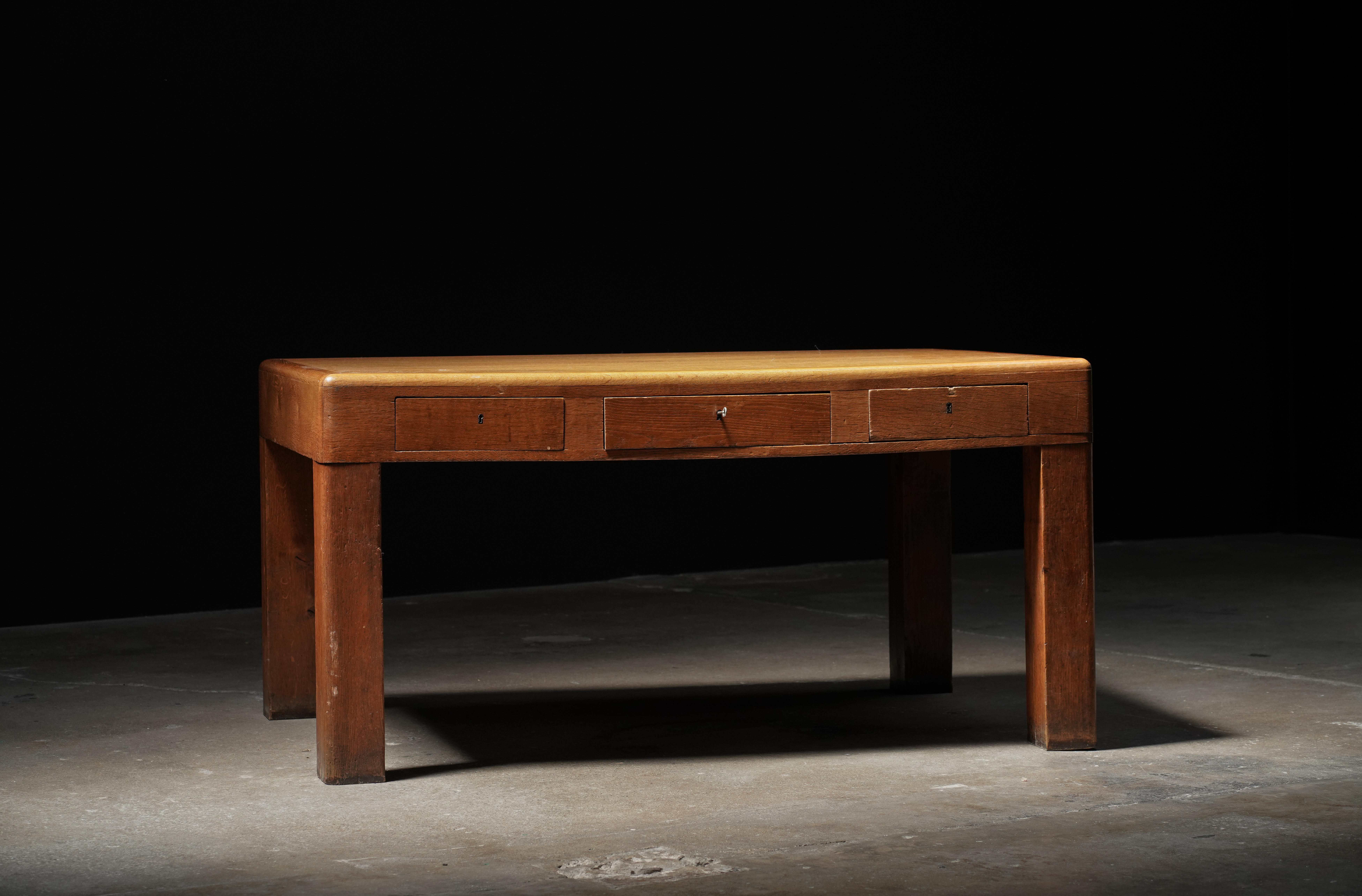 Brutalist Oak Desk, Denmark  