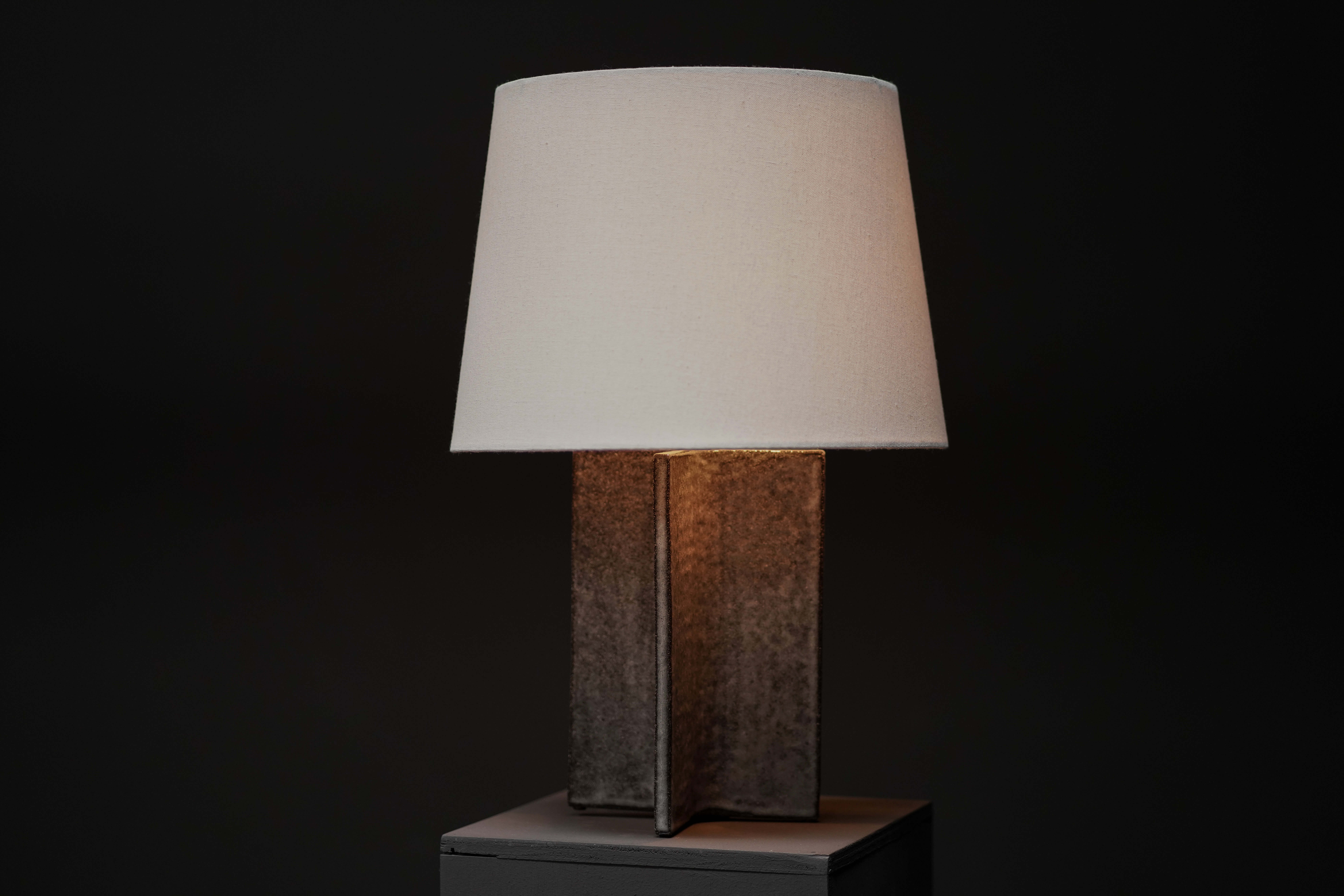 Small X Base Ceramic Lamp, Smoke