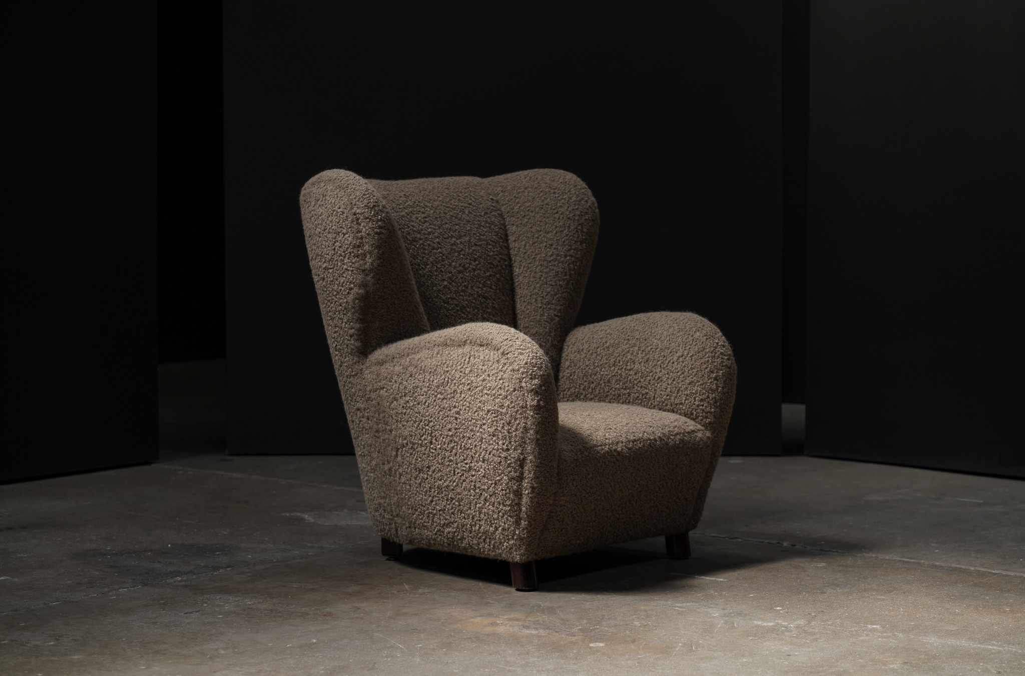 Winged Lounge Chair, Boucle