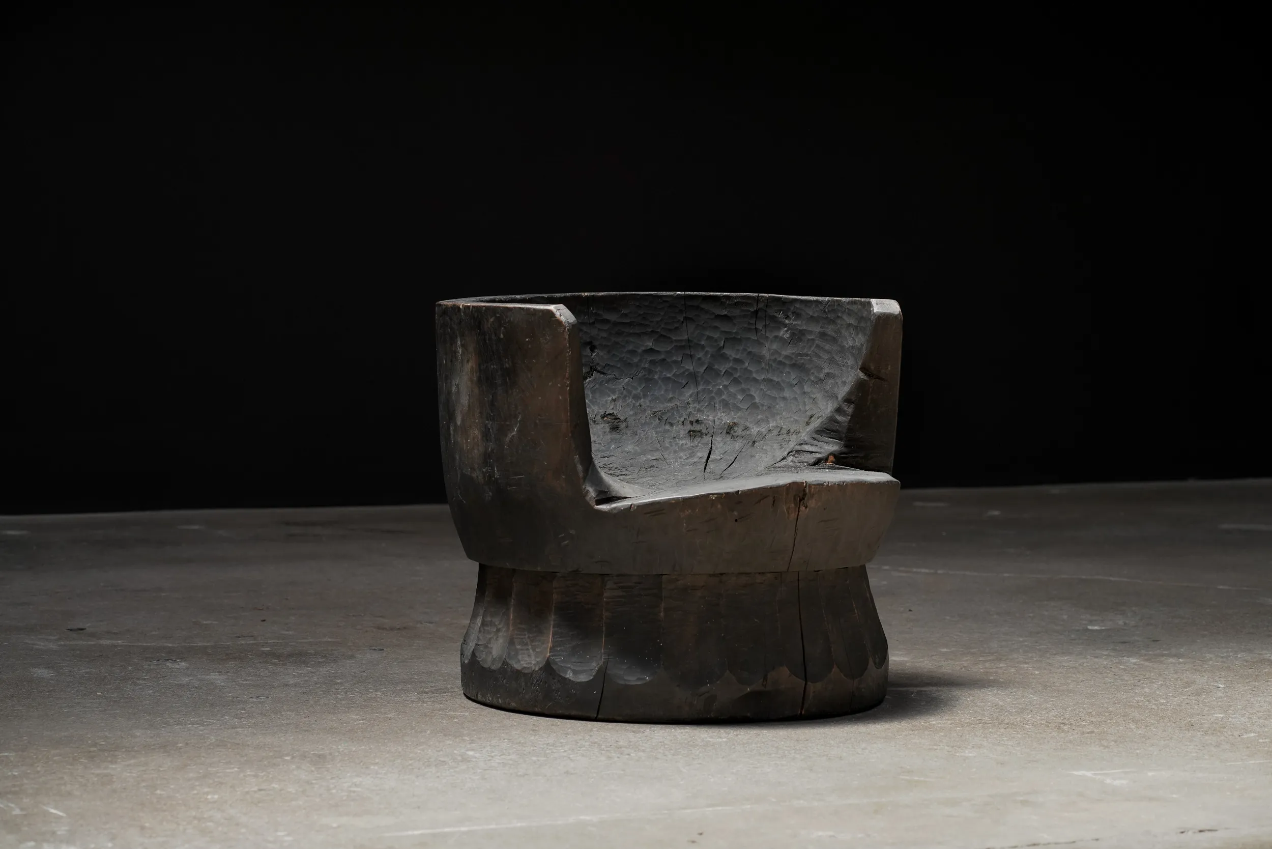 Carved Low Chair - Black