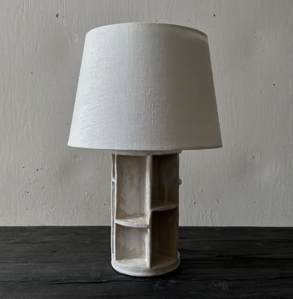 Sculptural Round Lamp, Creme