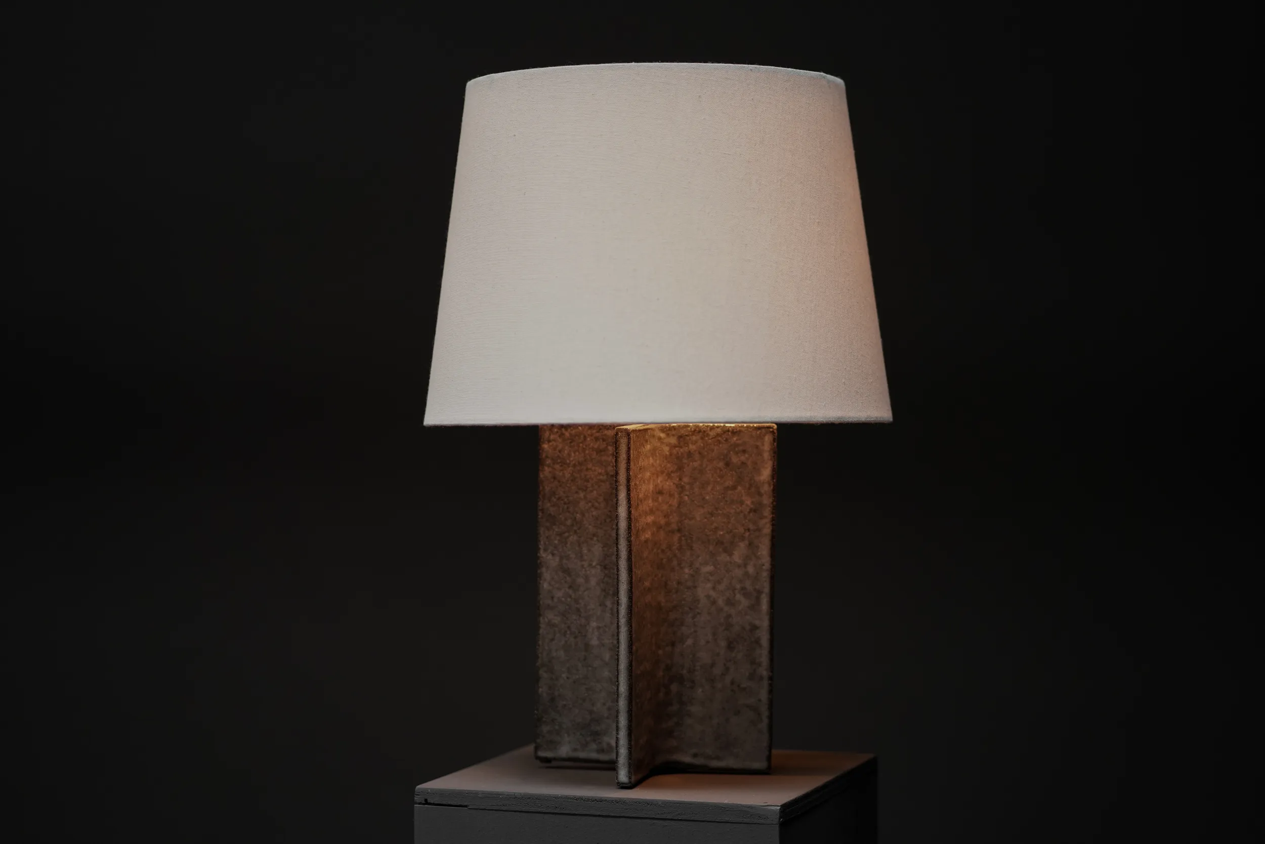 Small X Base Ceramic Lamp, Smoke