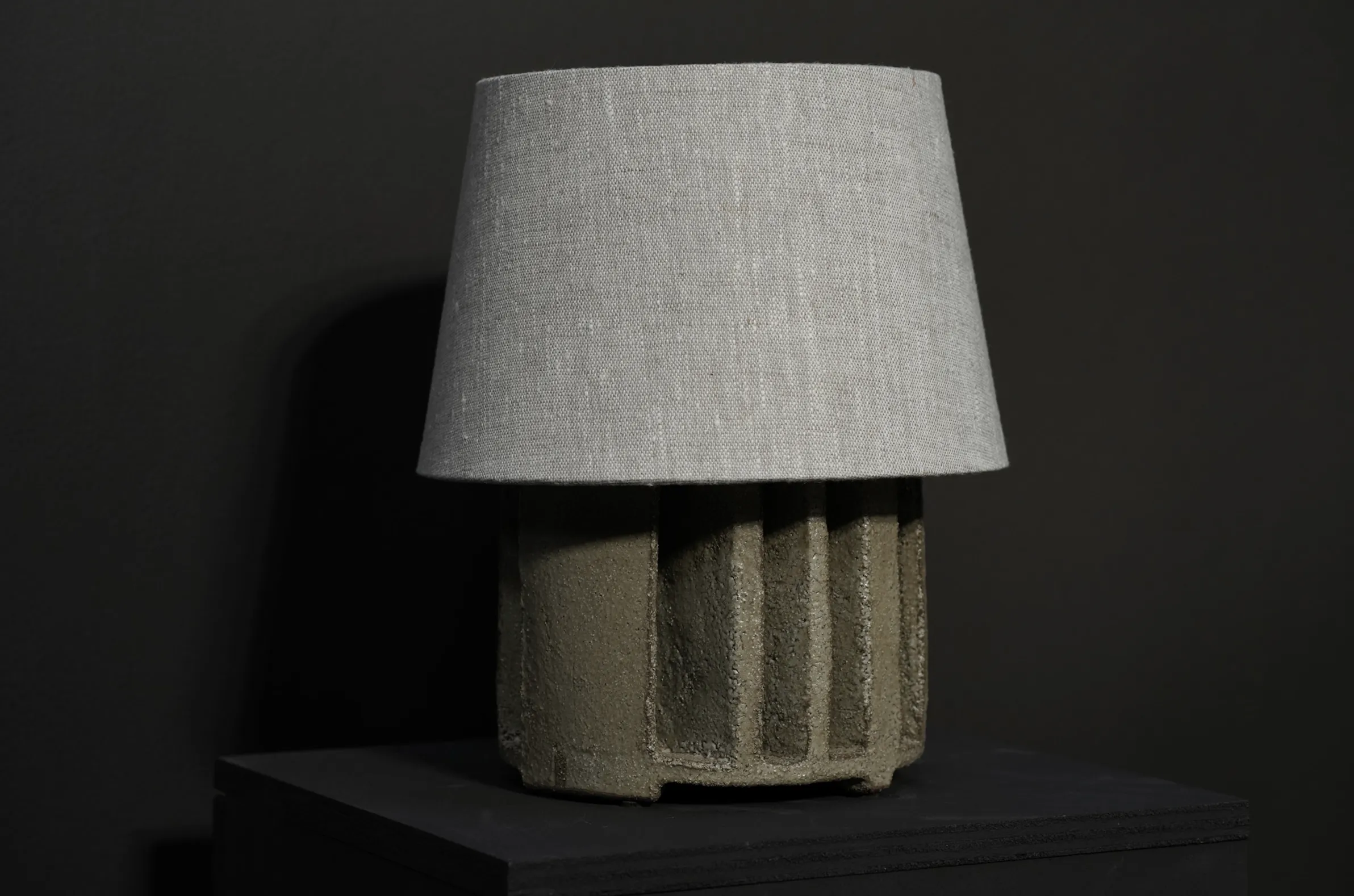 Small Sculptural "I" Lamp, Lichen