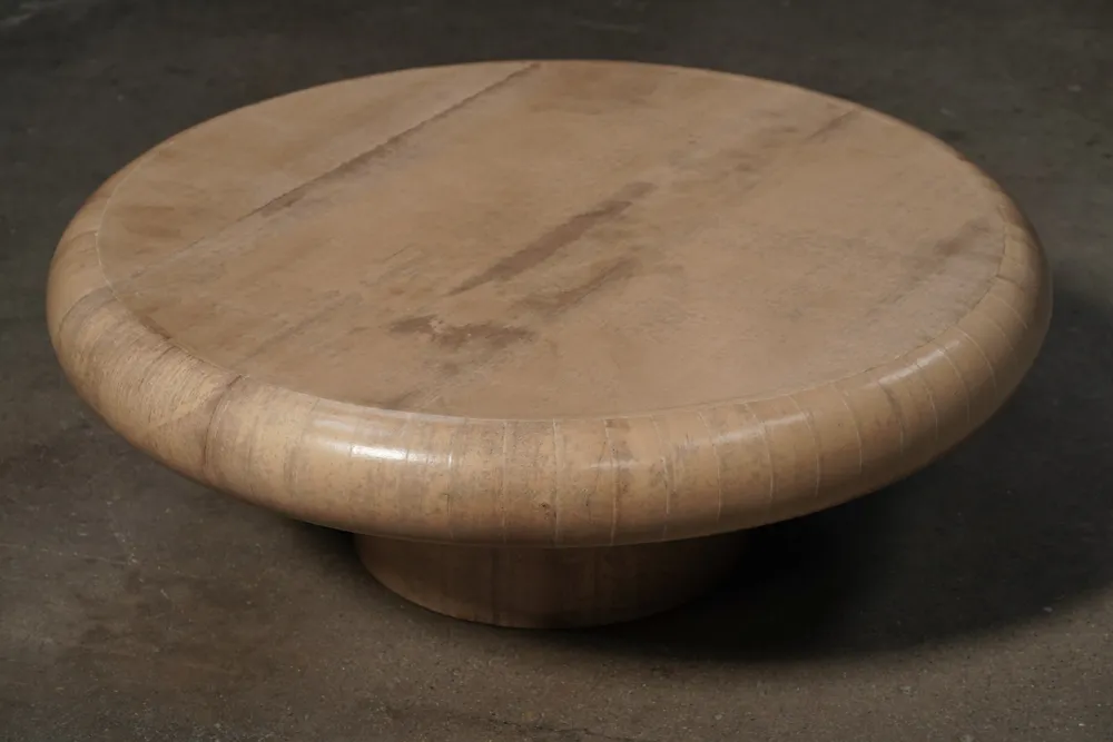 Round Paper Coffee Table, Tan, by Studio Vushyan