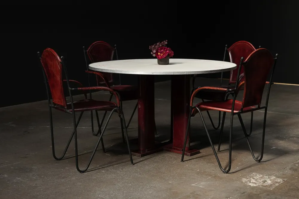 Jean Prouve and Jules Leleu "Cible" Dining Table