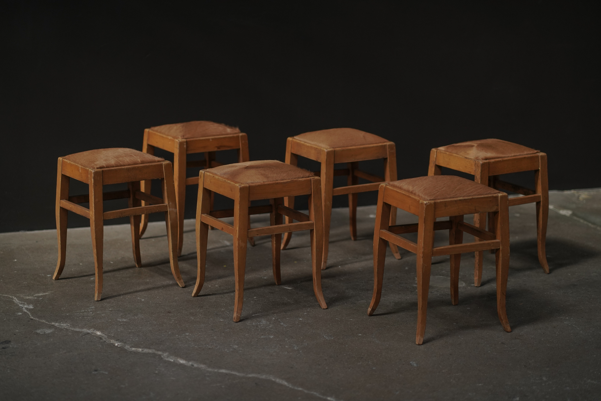 Wood and Hide Stools