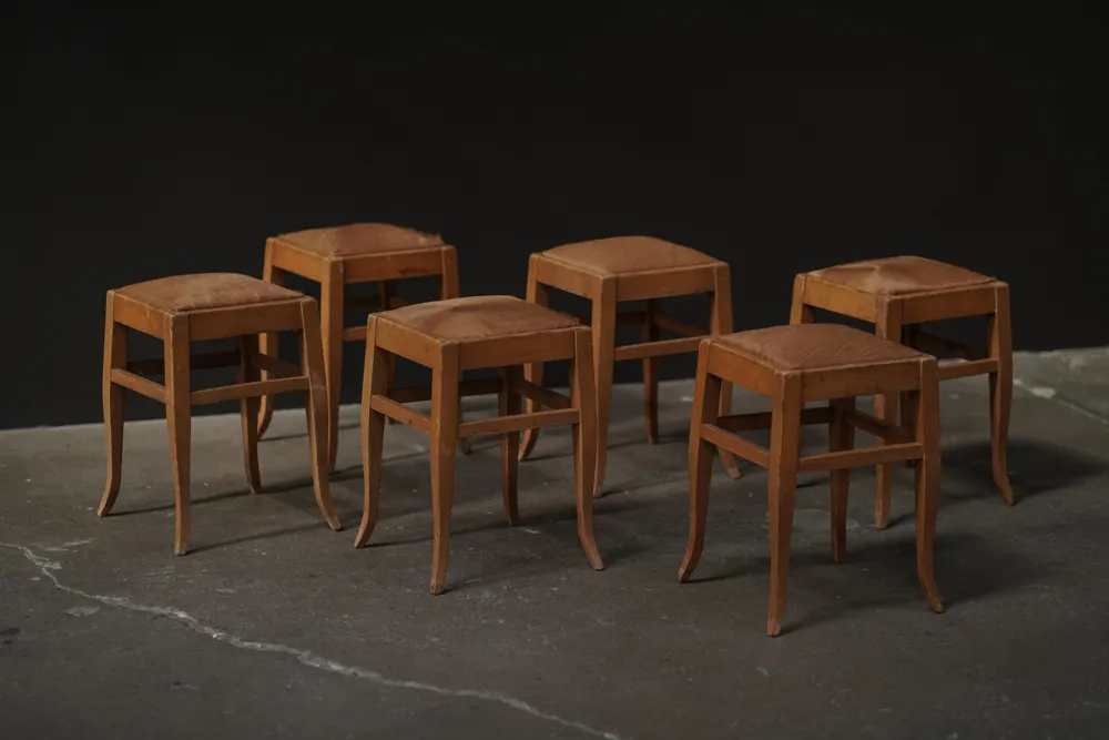Wood and Hide Stools