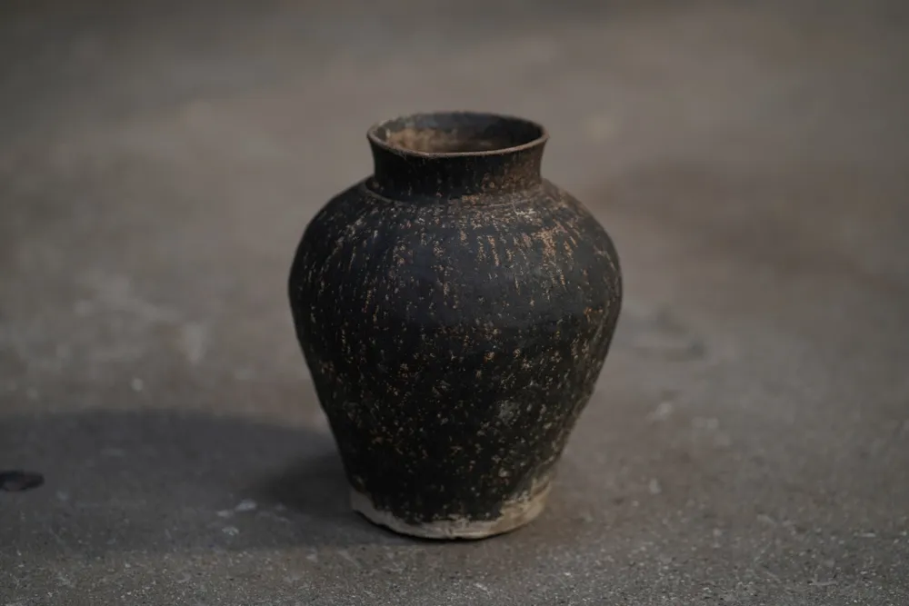 Black Distressed Vase