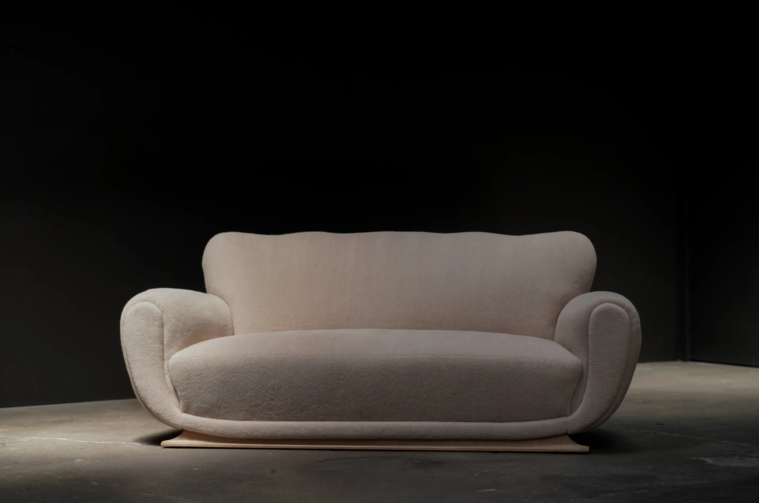 French Deco Sofa, Alpaca
