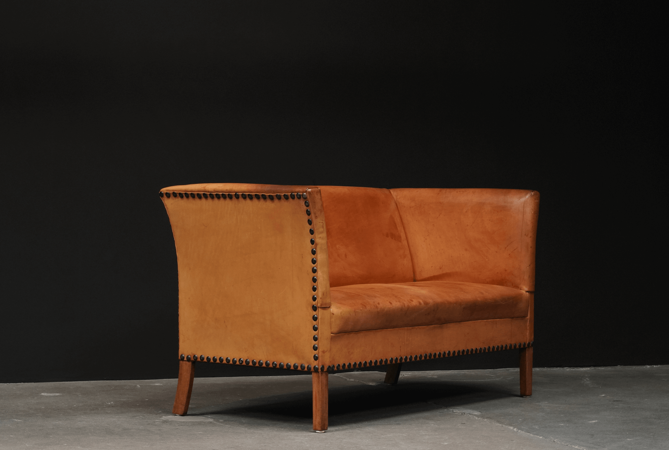 Tan Leather Two Seater