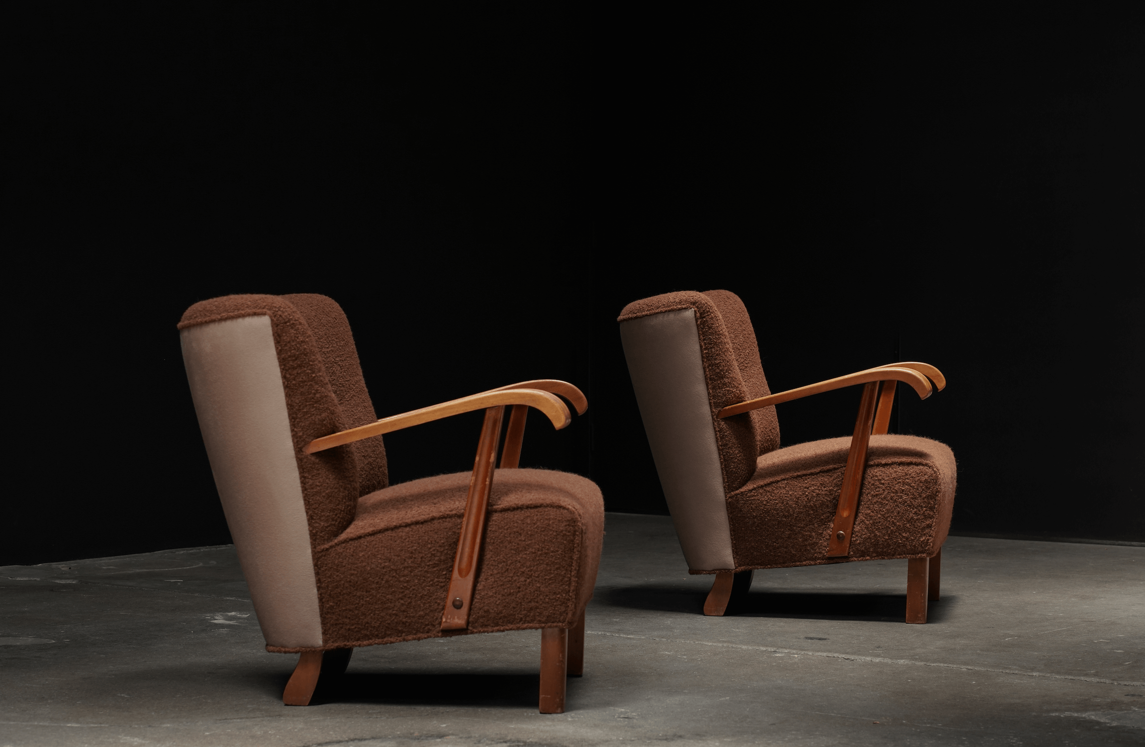 Danish Cabinetmaker Chairs, Boucle & Cashmere