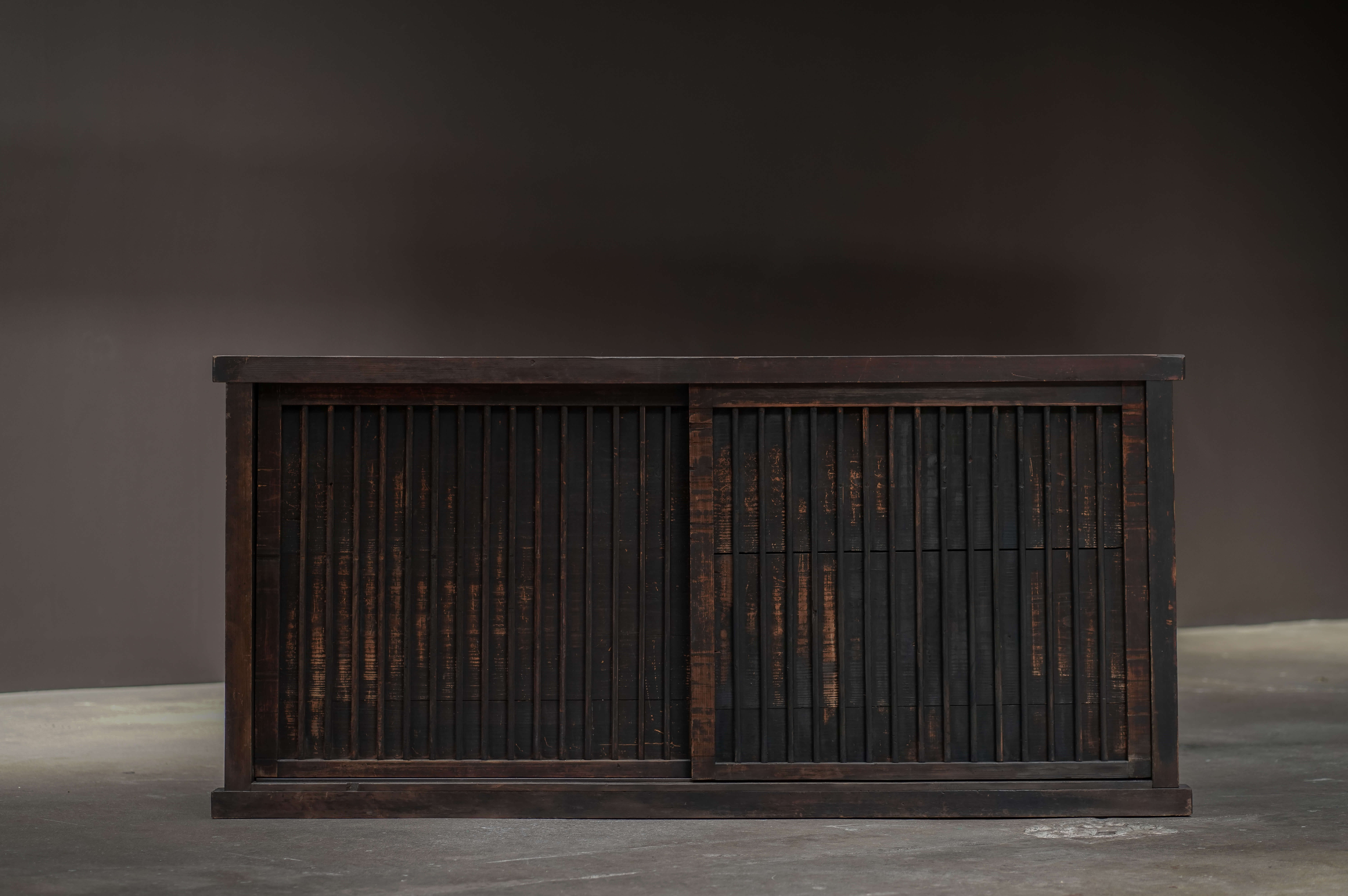 Brown Slatted Tansu  