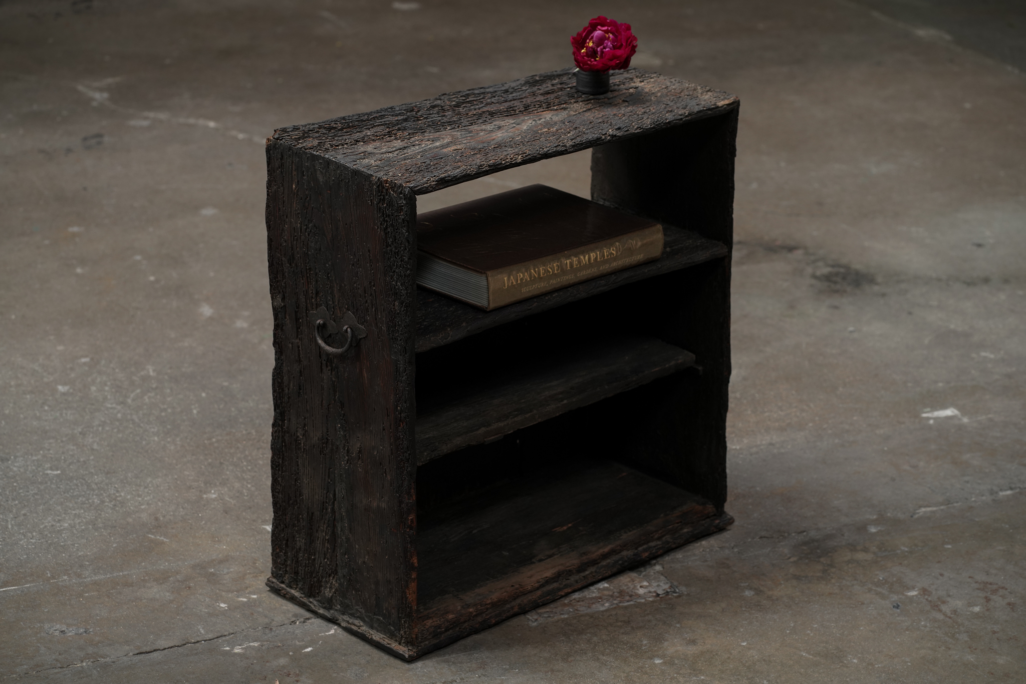 Petite Rustic Bookshelf with Metal Detail