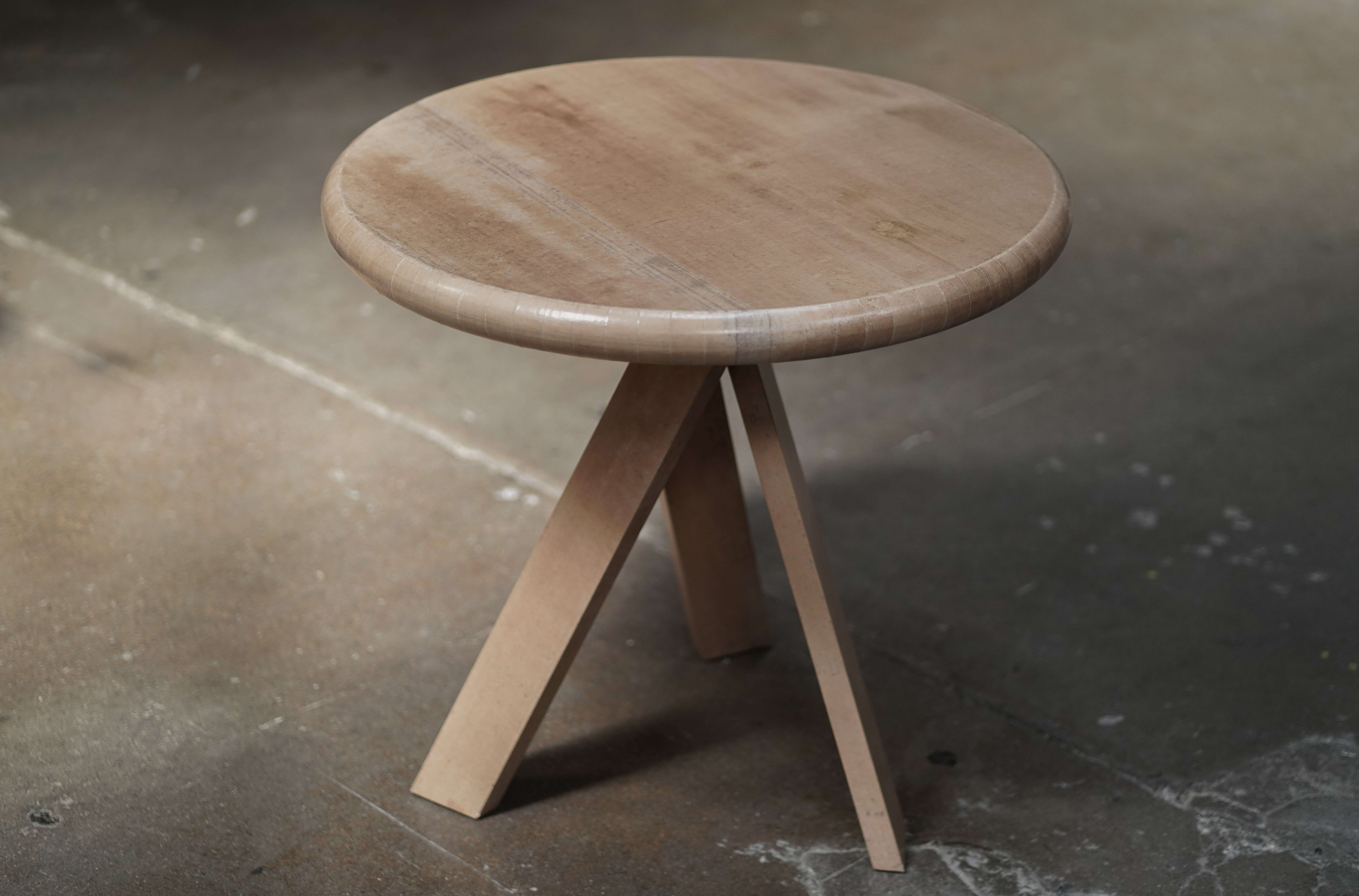 Round Paper Cafe Table, Tan, by Studio Vushyan