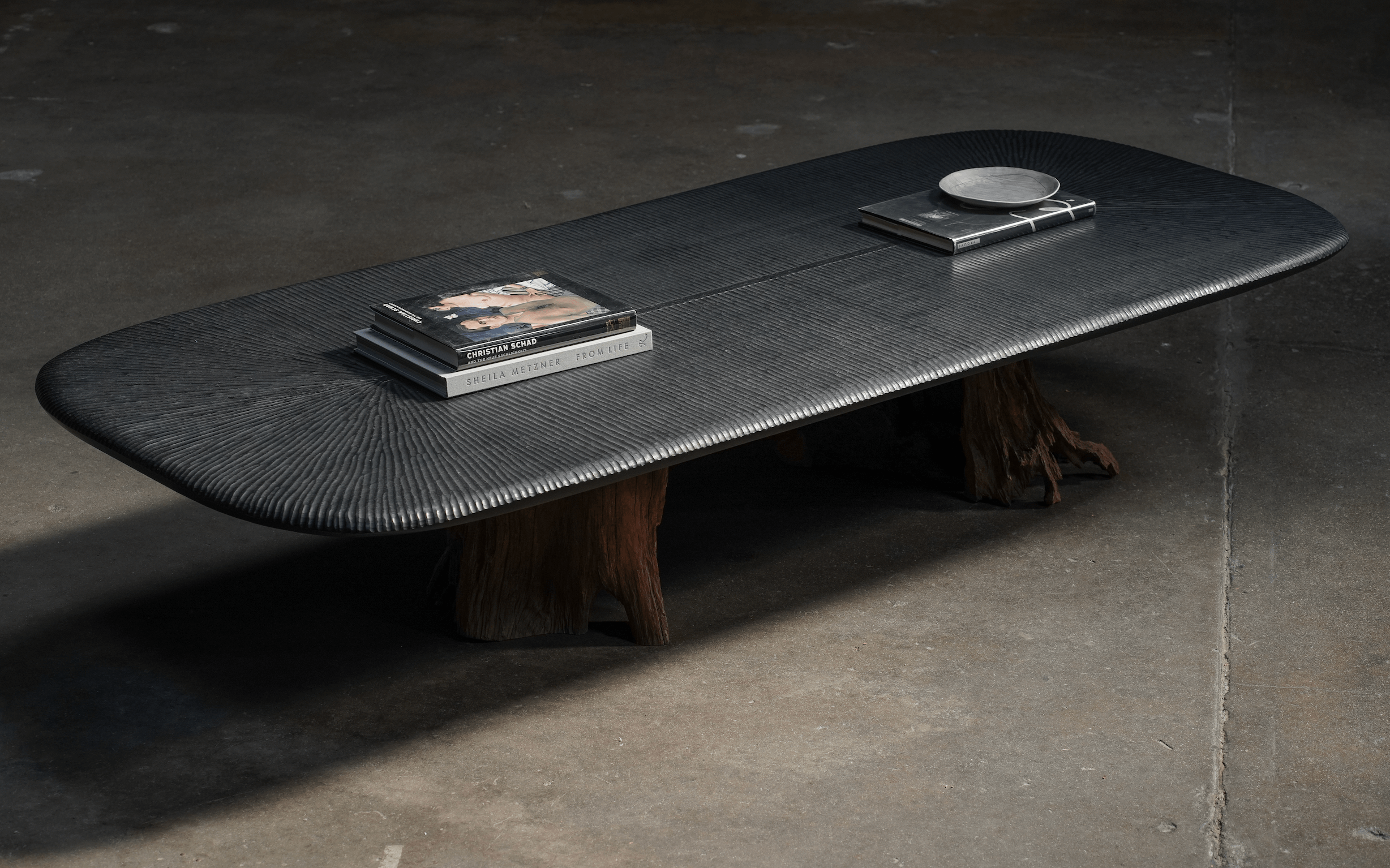 Channel Coffee Table with Root Base