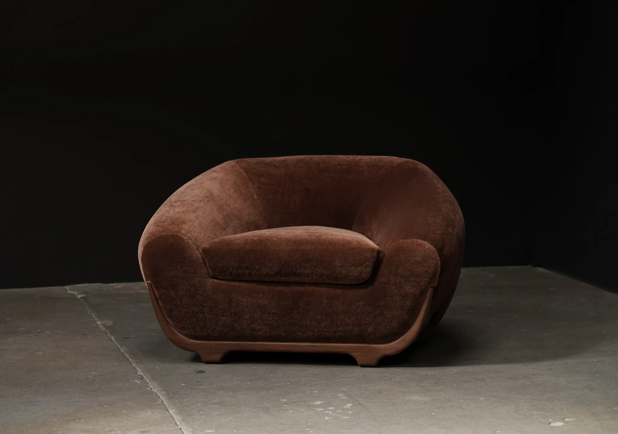 Stratus Lounge Chair, Chestnut Mohair