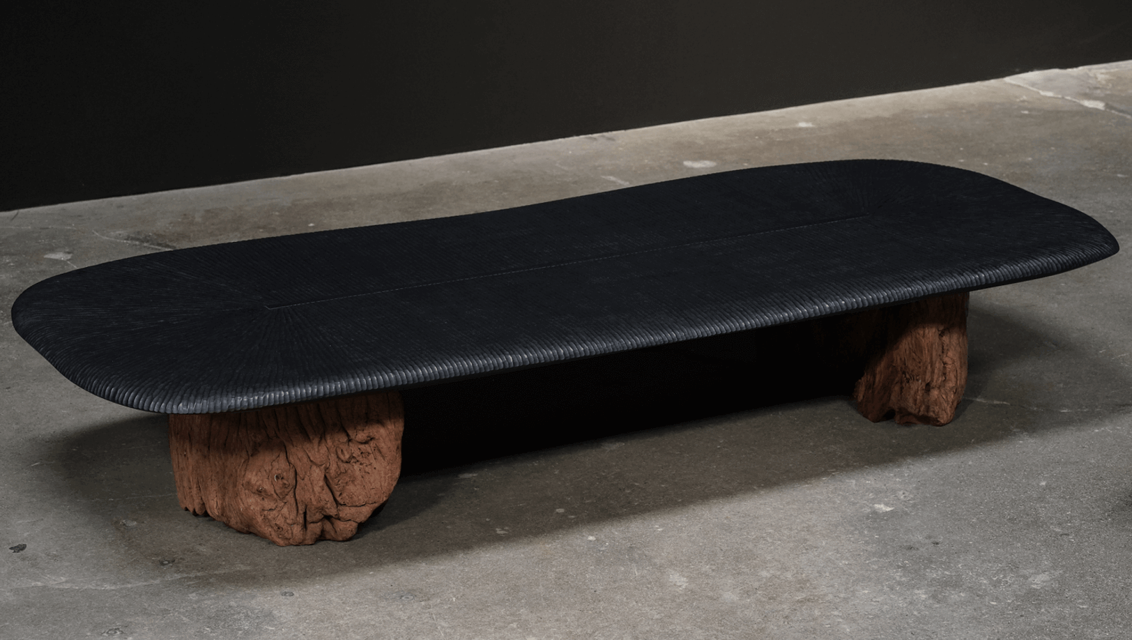 Channel Coffee Table with Stump Base