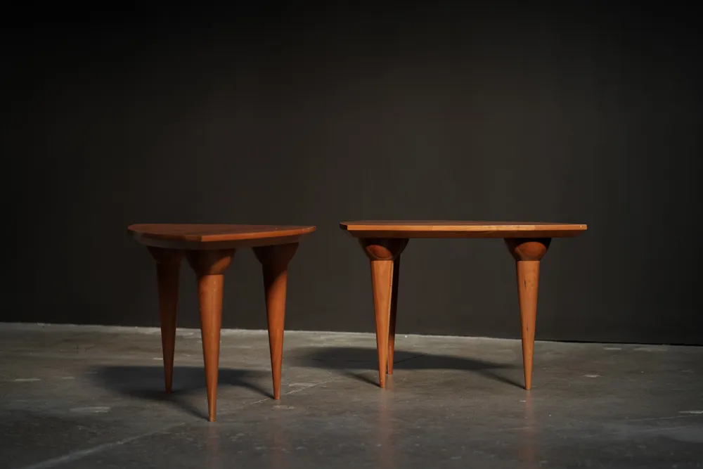 Solid Cherry Side Tables, Pair