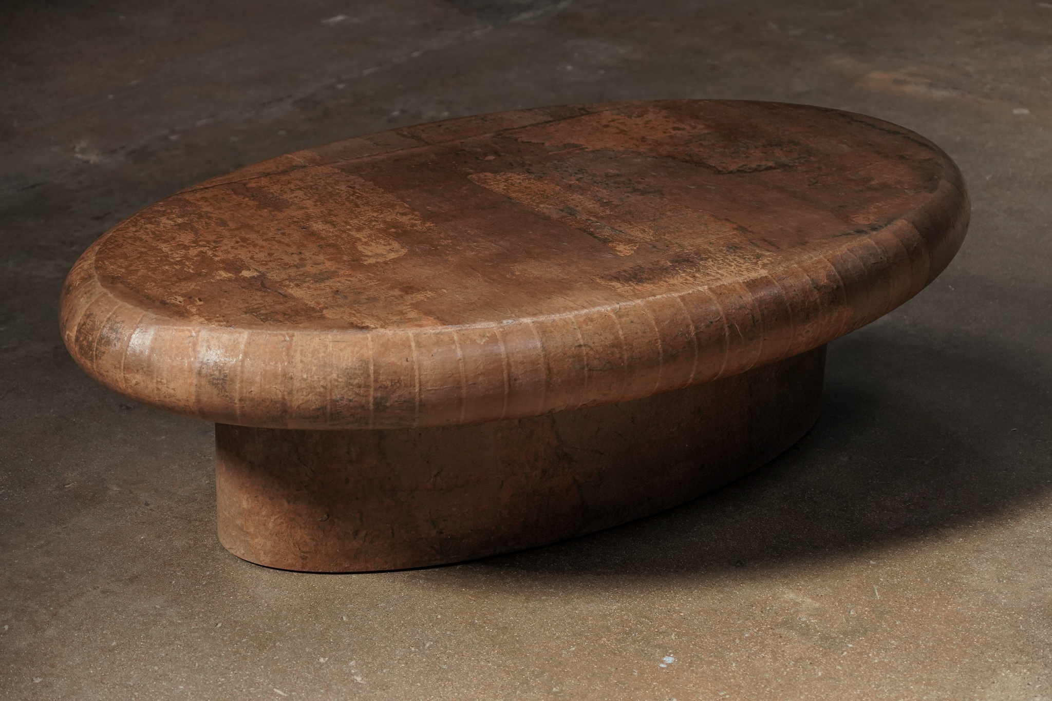 Japanese Paper Oval Coffee Table, Mocha, by Studio Vushyan