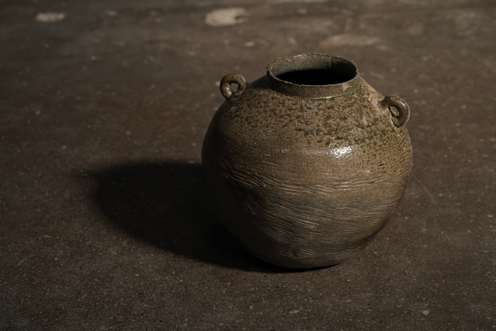 Textured Clay Pot with Handles