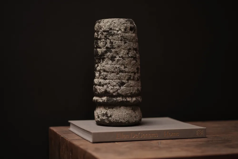 Patinated Carved Stone Sculpture