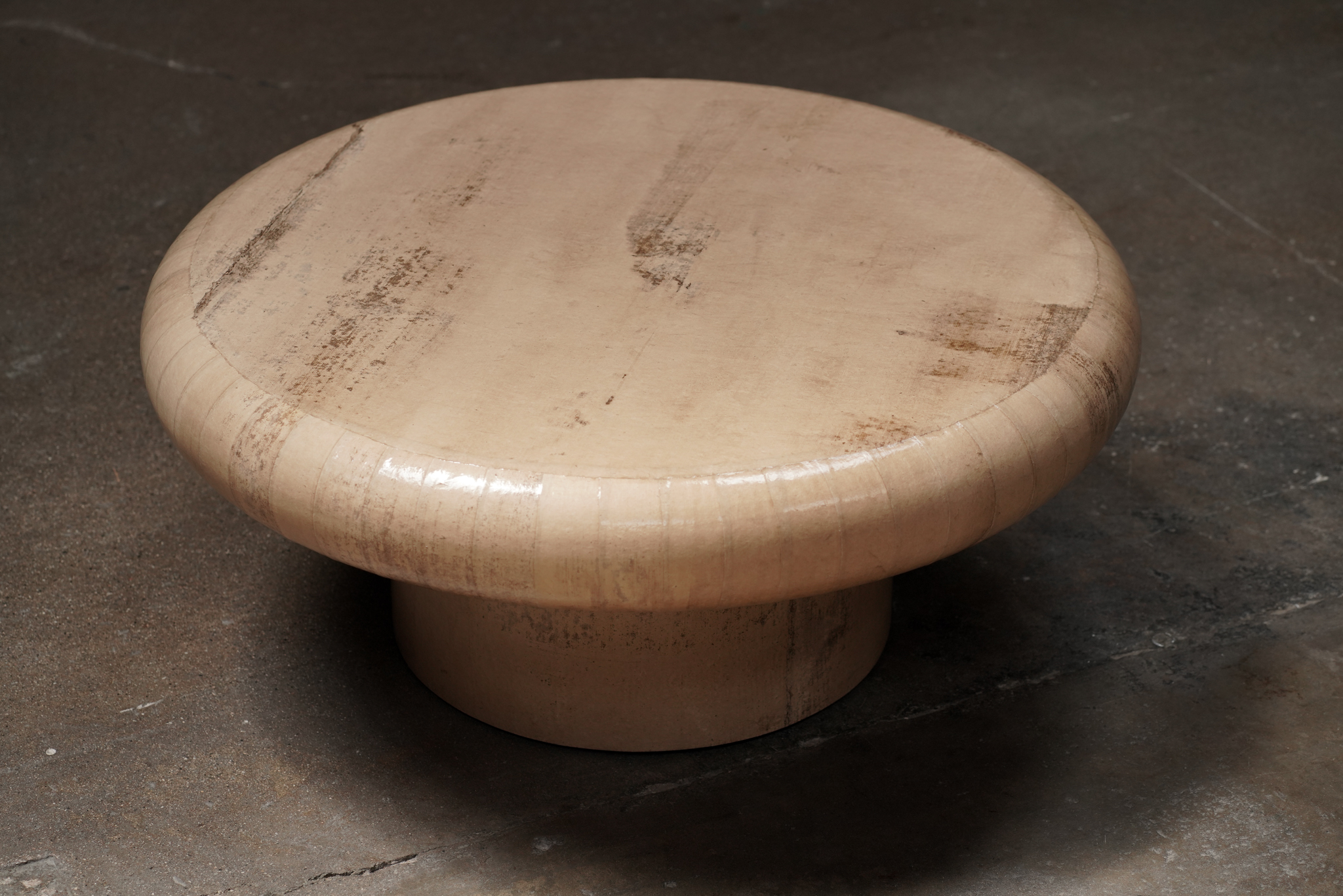 Round Paper Coffee Table Tan, by Studio Vushyan