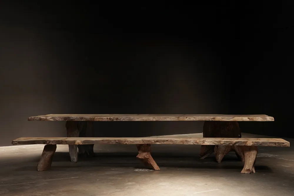 Live Edge Exterior Table & Benches, by Studio Vushyan