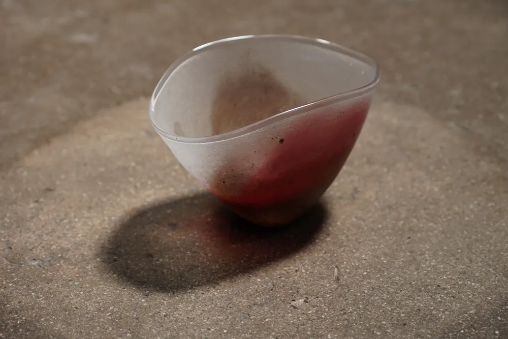 Japanese Glass Vase, Red/Brown