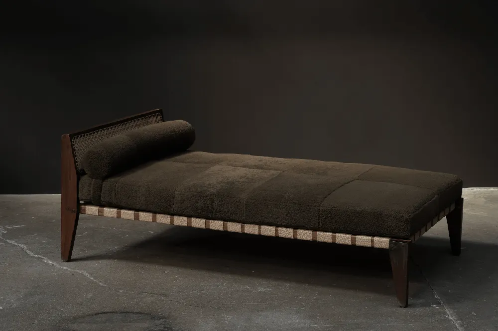 Pierre Jeanneret Webbed Daybed in Shearling (SOLD)