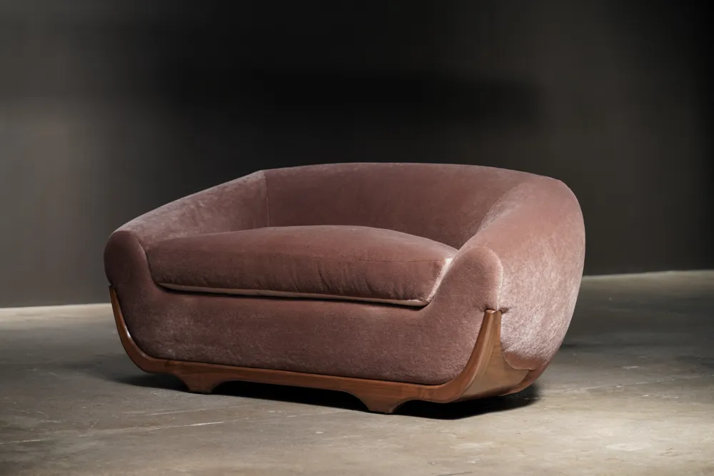 Stratus Loveseat in Ebi Mohair, by Studio Vushyan