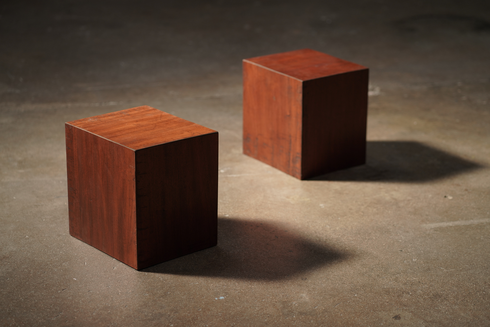 Wood Cube Side Table