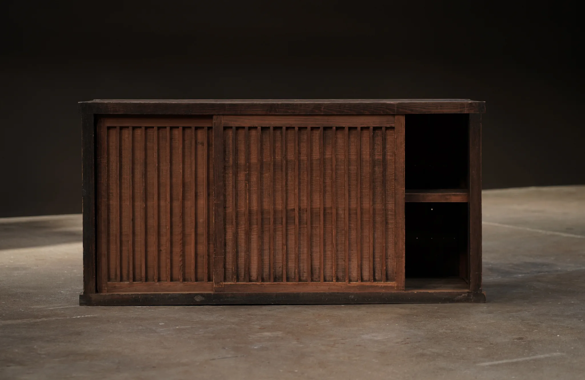 Light Brown Slatted Tansu