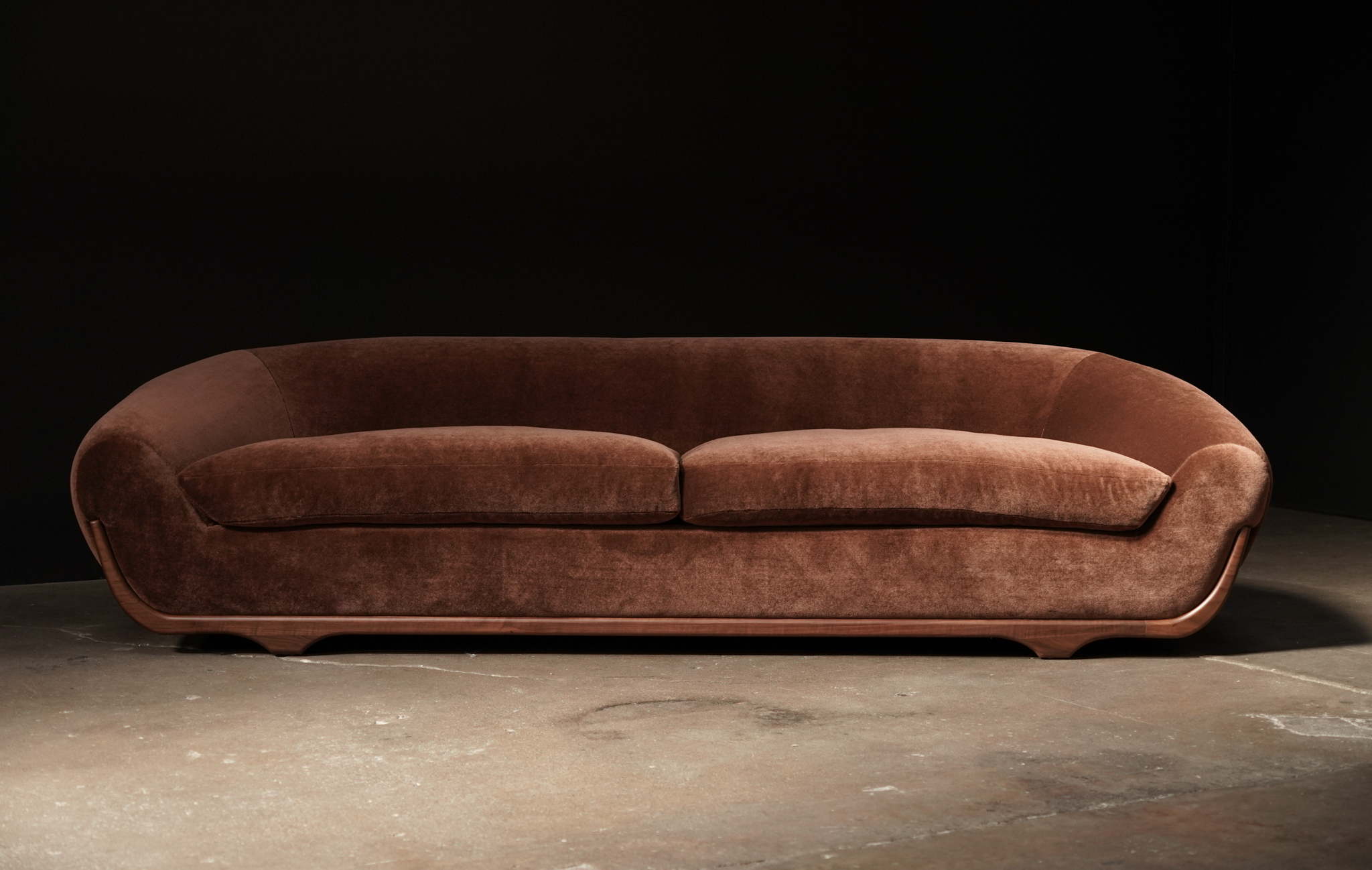 Stratus Sofa in Chestnut Mohair, by Studio Vushyan