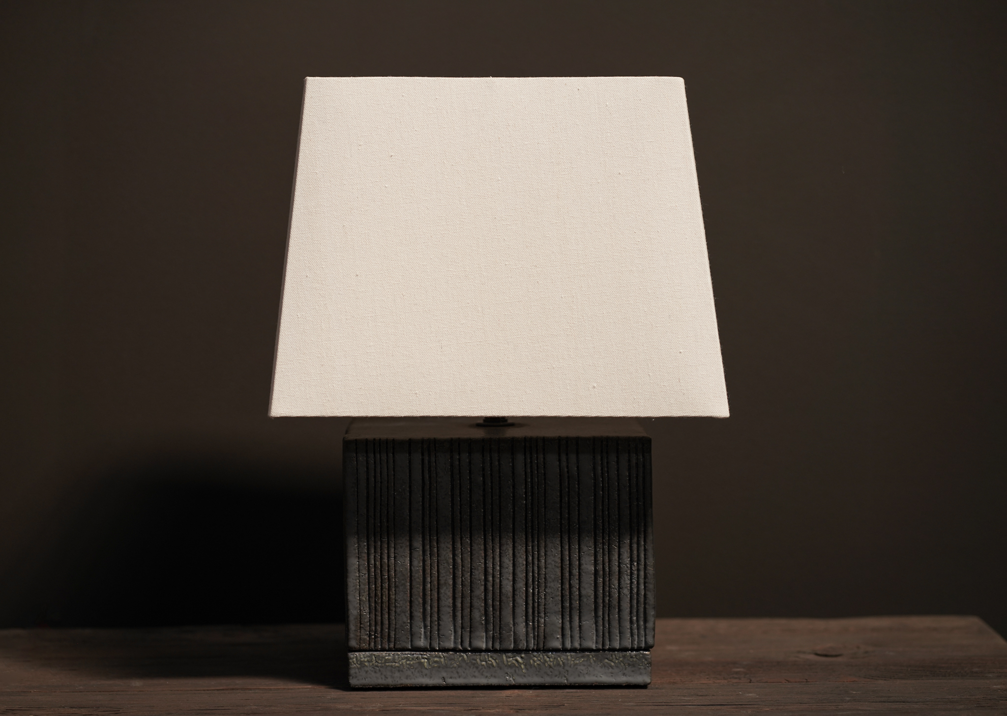 Square Ceramic Lamp, Smoke