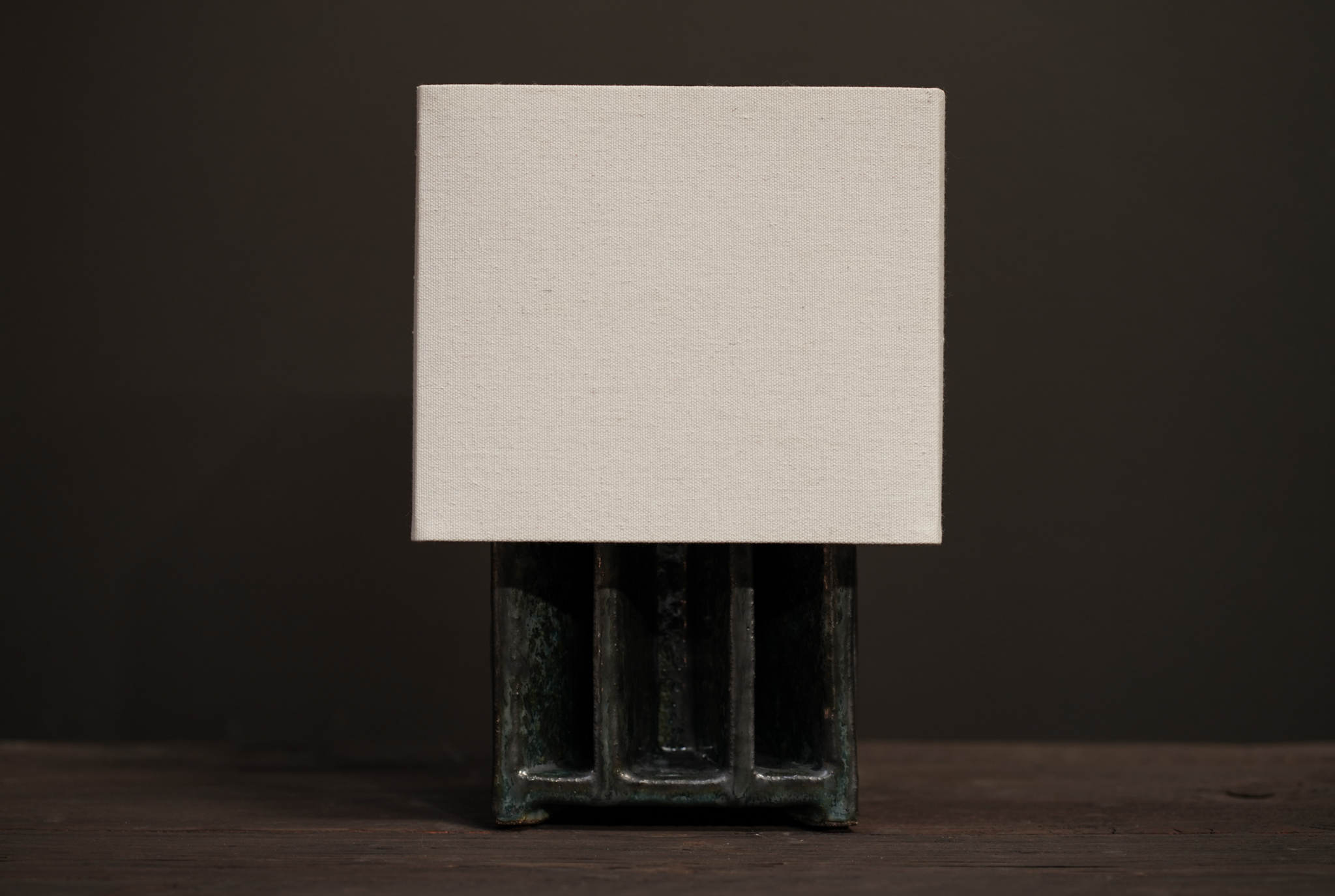 Small  Sculptural Lamp, Forest Green