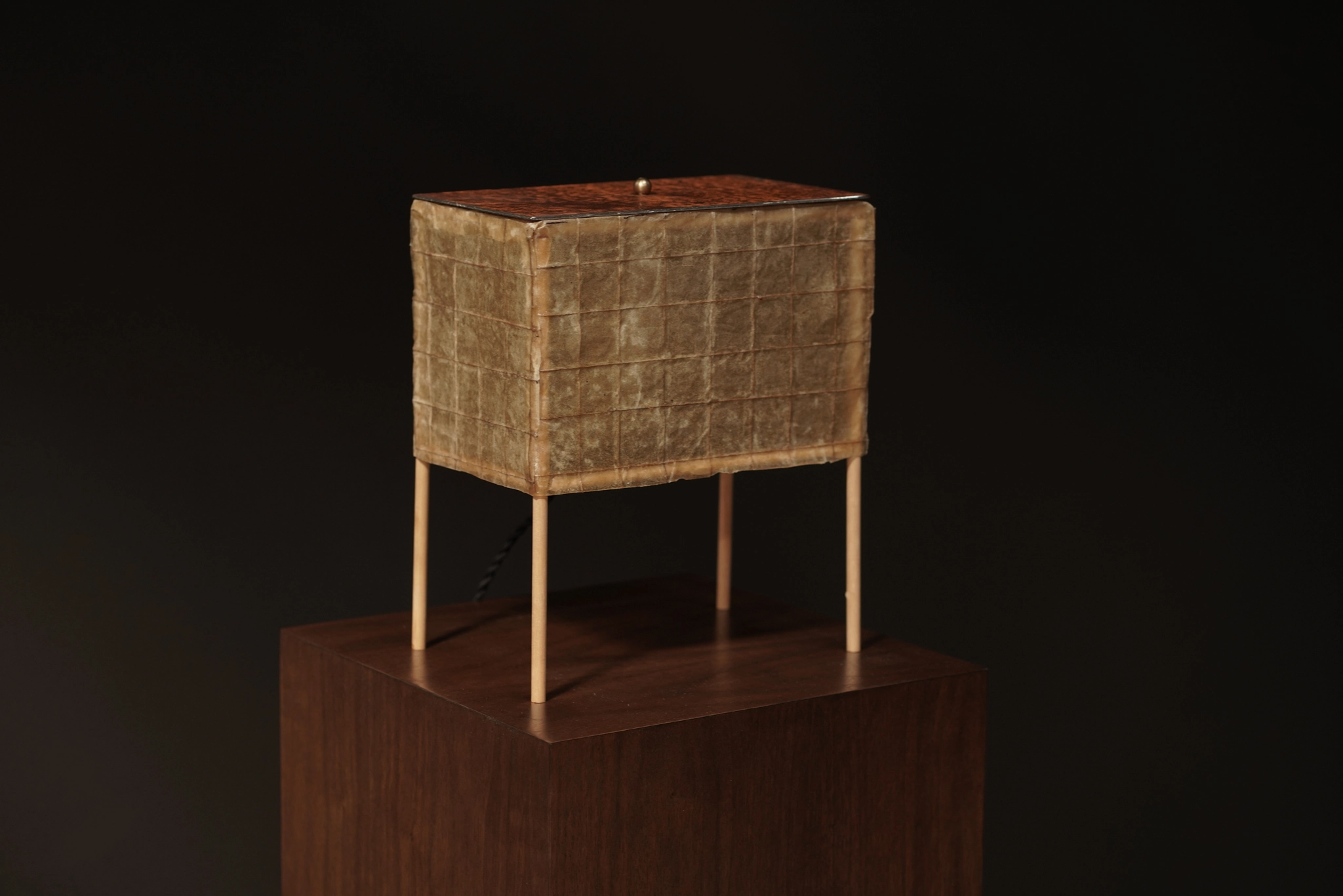 Hemp, Steel & Wood Lamp, Rectangle