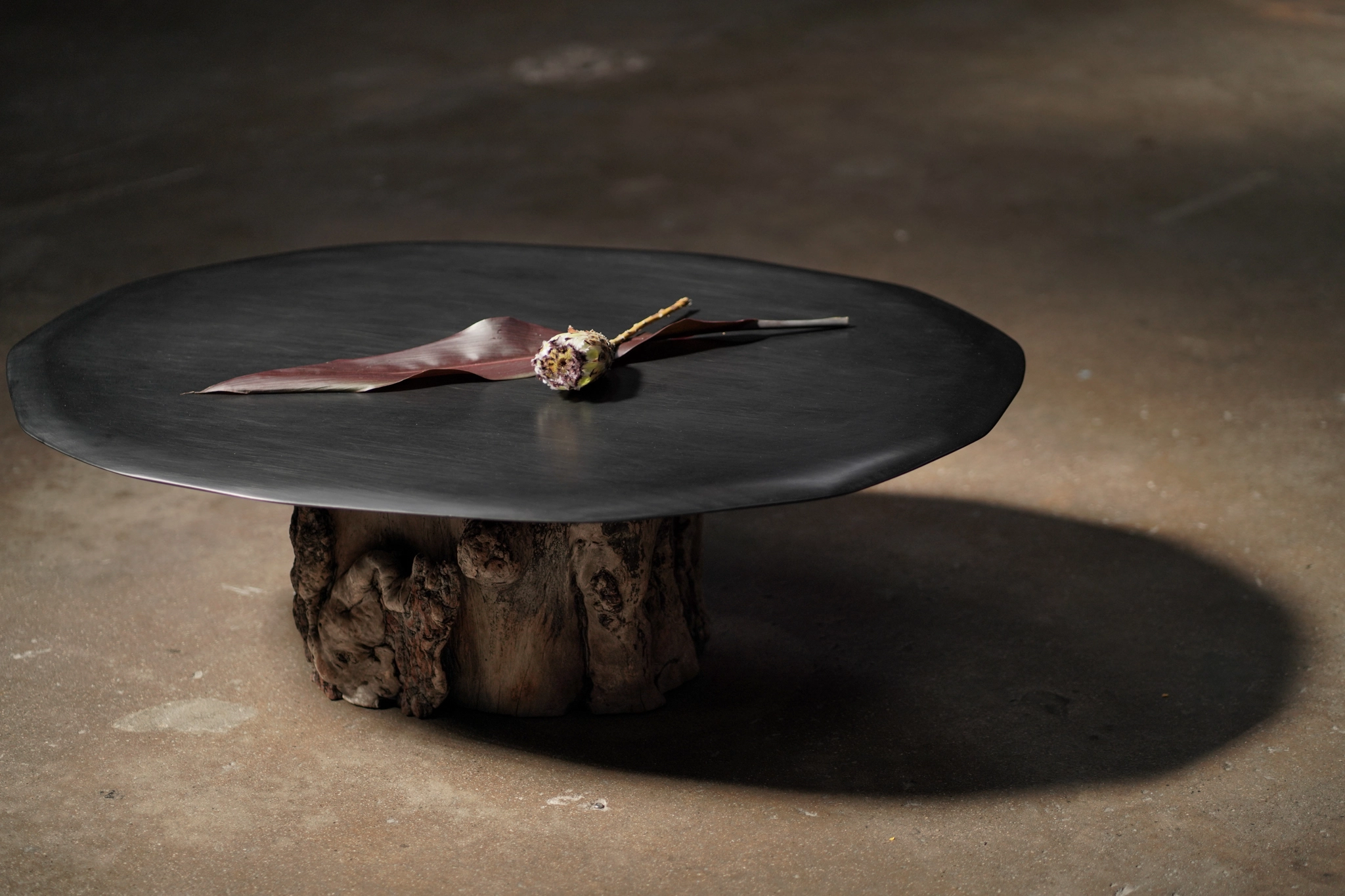 Cashew Round Coffee Table on Stump