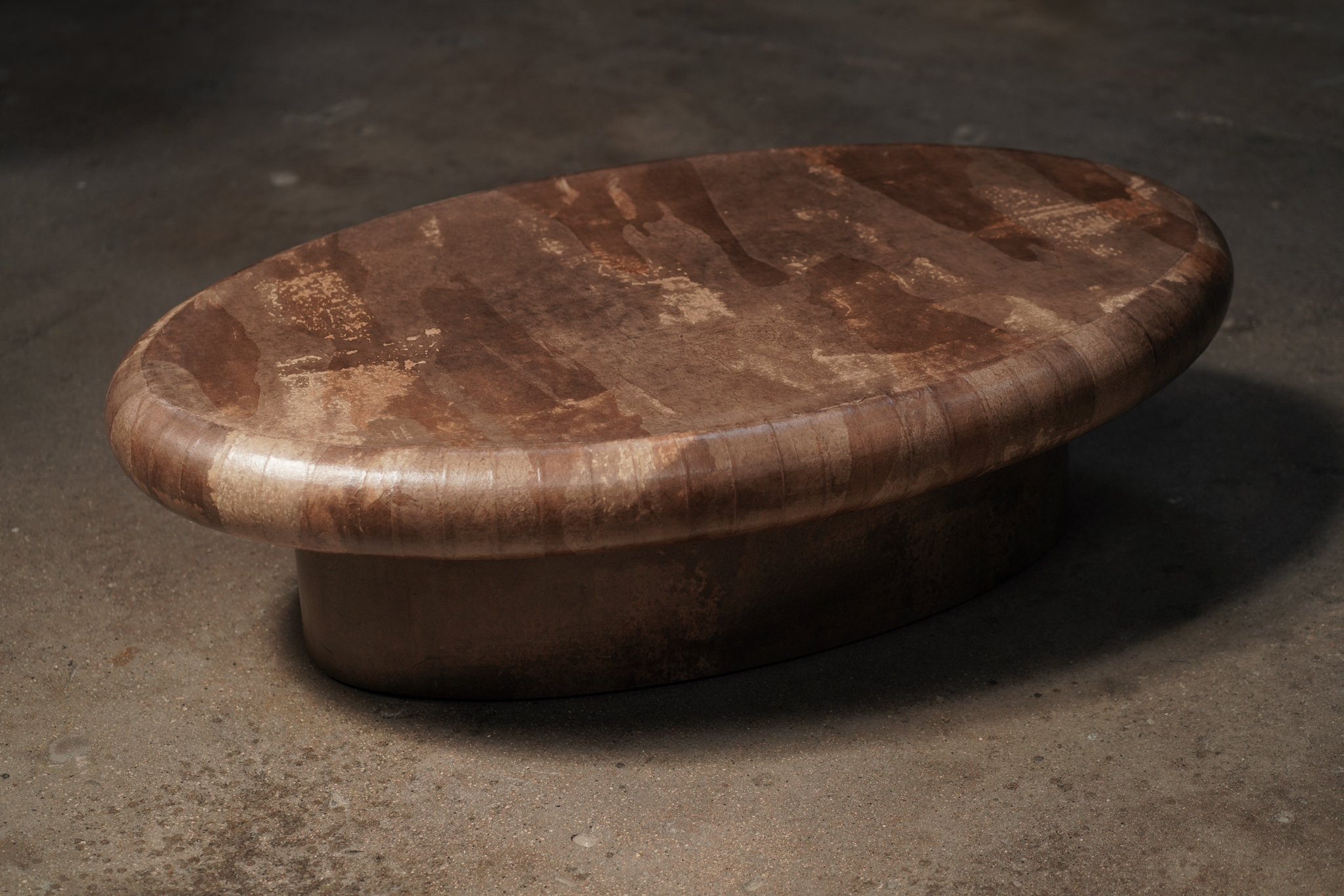 Oval Paper Coffee Table, Mocha, by Studio Vushyan   