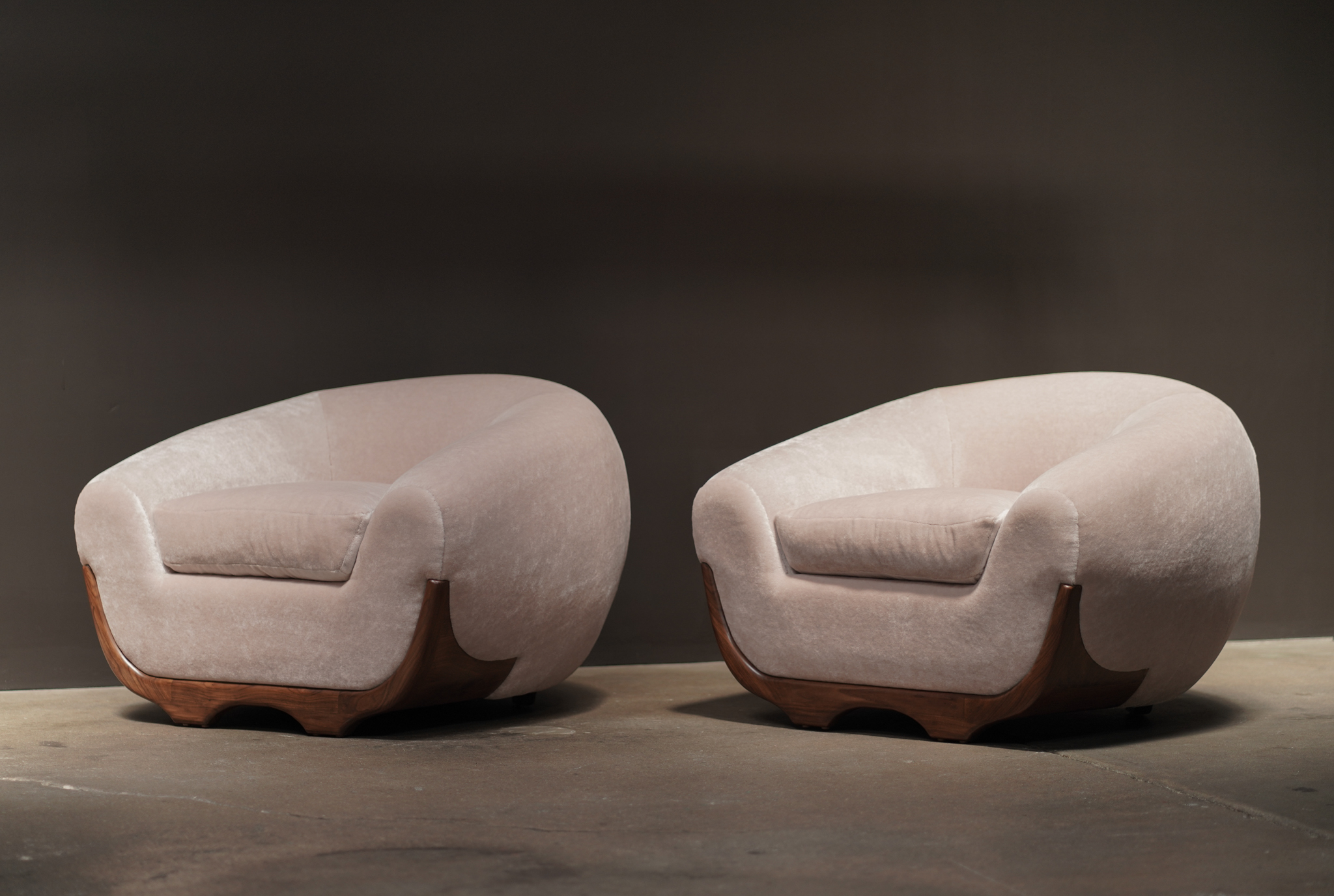 Stratus Lounge Chair in Pearl Mohair, by Studio Vushyan