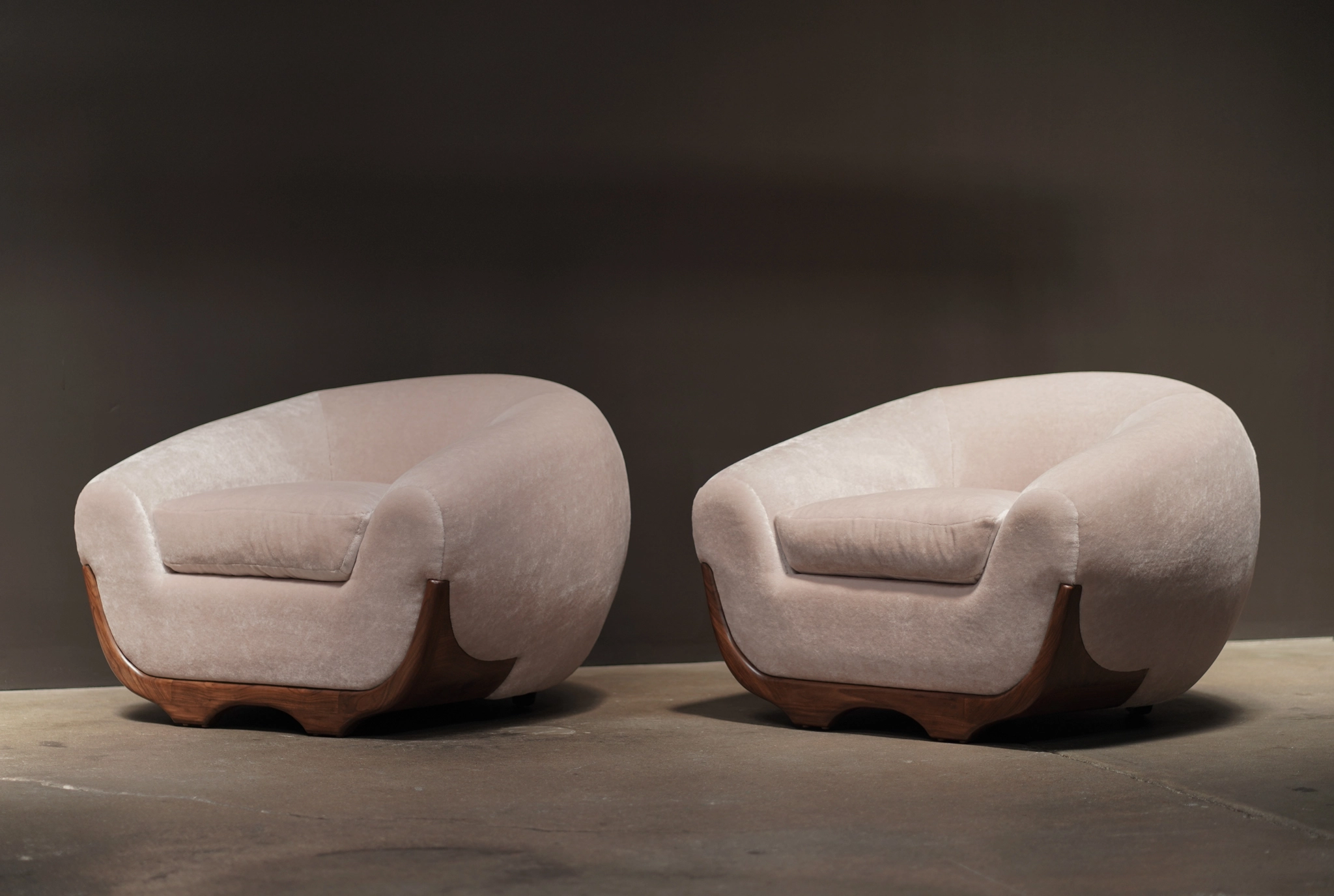 Stratus Lounge Chair in Pearl Mohair, by Studio Vushyan