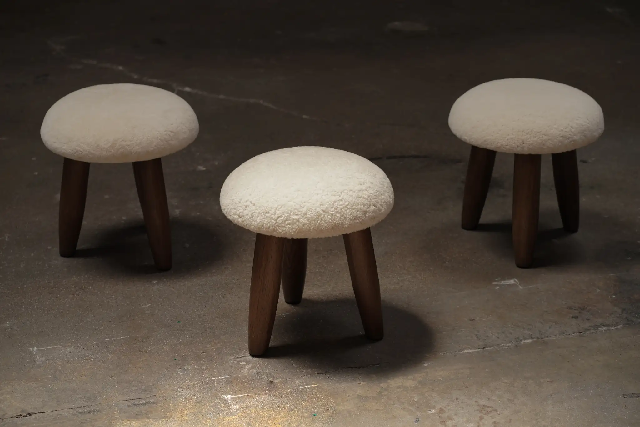 Mittsu Shearling Stool, by Studio Vushyan